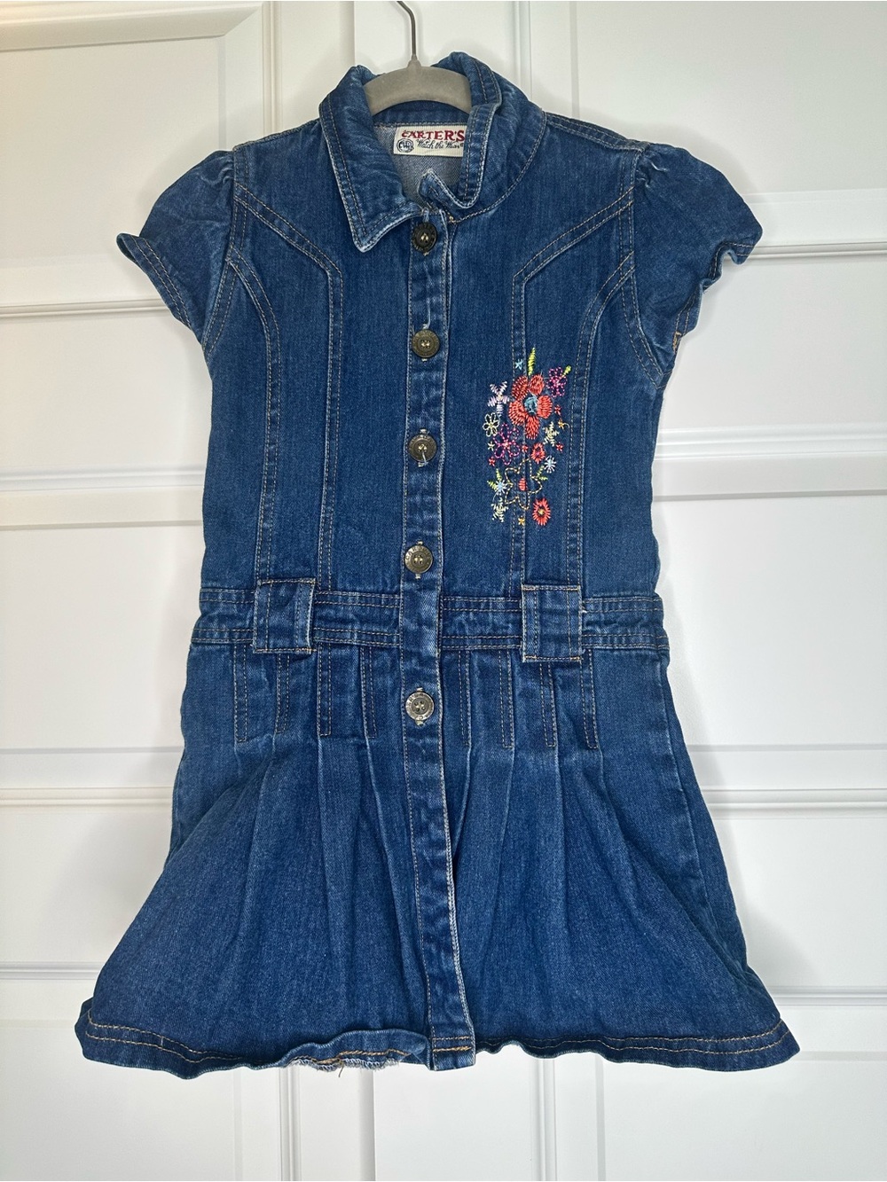 Vintage Carter’s Watch the Wear Denim Dress Girls 6X - EUC